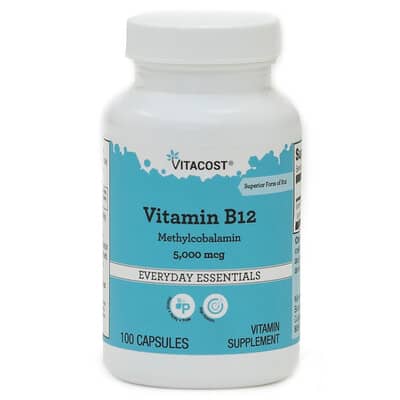 Vitacost, Vitamin B12, 5,000 mcg, 100 Capsules