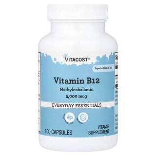 Vitacost, Vitamina B12, 5000 mcg, 100 cápsulas