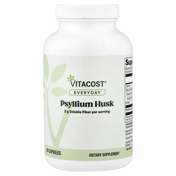 Vitacost, Everyday, Psyllium Husks, 200 Capsules (525 mg per Capsule) — product photo 1