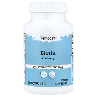 Vitacost, Biotin, 5,000 mcg, 300 Capsules