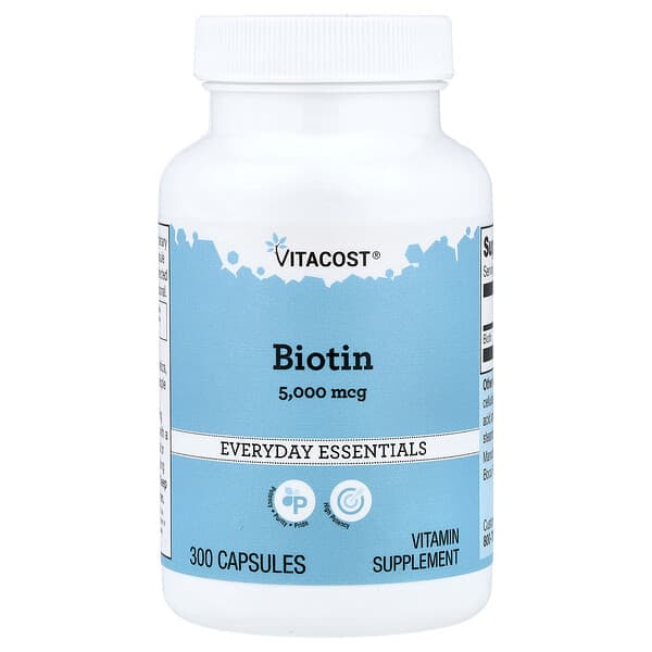 Vitacost, Biotin, 5,000 mcg, 300 Capsules — product photo 1
