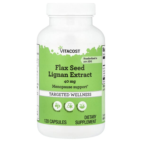 Vitacost, Flax Seed Lignan Extract, 40 mg, 120 Capsules — product photo 1