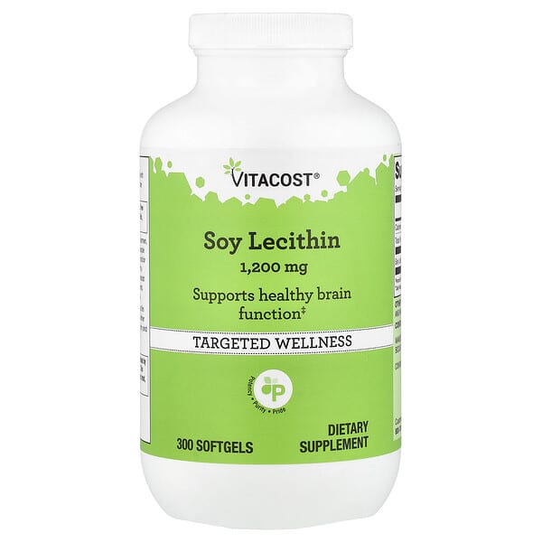 Vitacost, Soy Lecithin, 1,200 mg, 300 Softgels — product photo 1