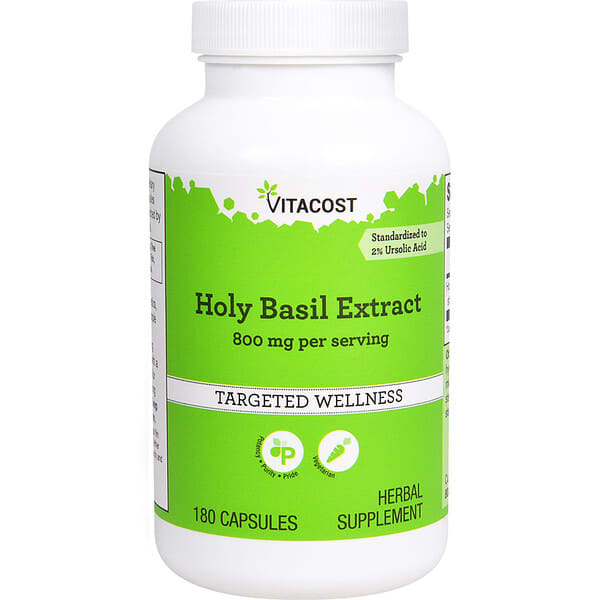 Vitacost, 홀리 바질 추출물, 캡슐 180정(캡슐 1정당 400mg)