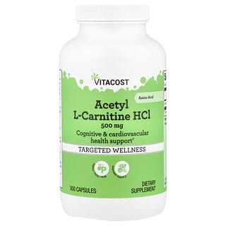 Vitacost‏, Acetyl L-Carnitine HCl, 500 mg, 300 Capsules