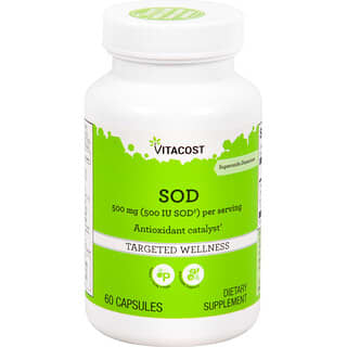 Vitacost, SOD Antioxidant Catalyst†, 500 mg (500 IU SOD‡) per serving, 60 Capsules