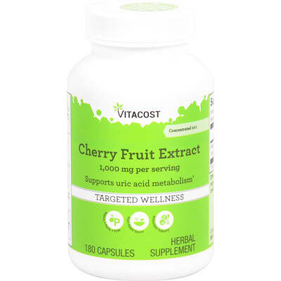 Vitacost, Cherry Fruit Extract, 180 Capsules (500 mg per Capsule)