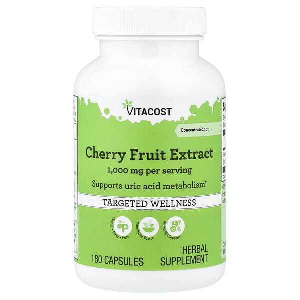 Vitacost, Cherry Fruit Extract, 180 Capsules (500 mg per Capsule)