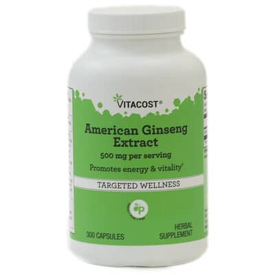 Vitacost, American Ginseng Extract, 300 Capsules (250 mg per Capsule)
