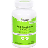 Vitacost, Arroz de levadura roja y CoQ10 con niacina sin efecto de limpieza, 120 cápsulas