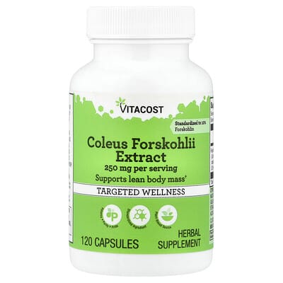 Vitacost, Coleus Forskohlii Extract, 250 mg , 120 Capsules (125 mg per Capsule)