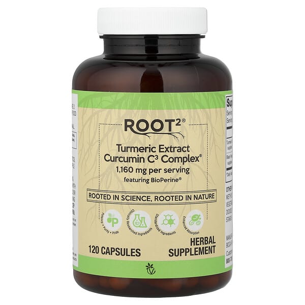 Vitacost, Root2®, Turmeric Extract Curcumin C3 Complex®, 120 Capsules — product photo 1