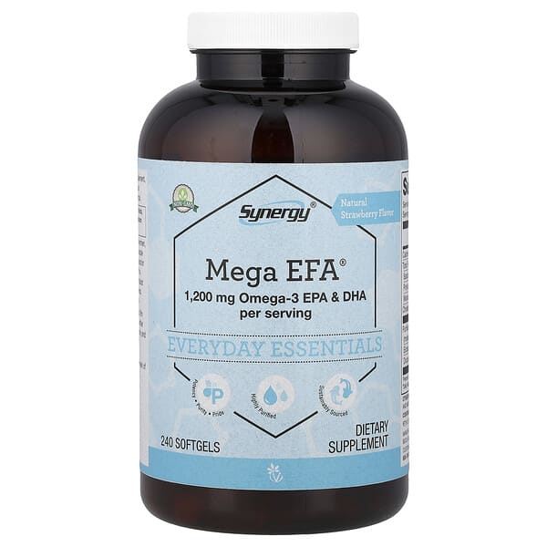 Vitacost, Synergy®, Mega EFA®, Natural Strawberry, 240 Softgels — product photo 1