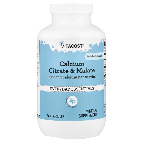 Vitacost, Calcium Citrate & Malate, 360 Capsules (166.6 mg per Capsule)