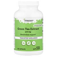 Vitacost, 綠茶提取物，500 毫克，300 粒膠囊