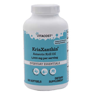 Vitacost‏, KriaXanthin Antarctic Krill Oil Featuring Astaxanthin, 1000 mg per serving, 300 Softgels