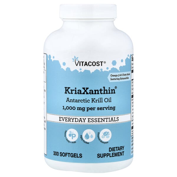 Vitacost, KriaXanthin®, Antarctic Krill Oil, 300 Softgels — product photo 1