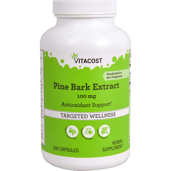 Vitacost, Pine Bark Extract, 100 mg, 300 Capsules — product photo 1