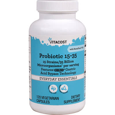Vitacost, Probiotic 15-35 With NutraFlora® FOS, 120 Vegetarian Capsules