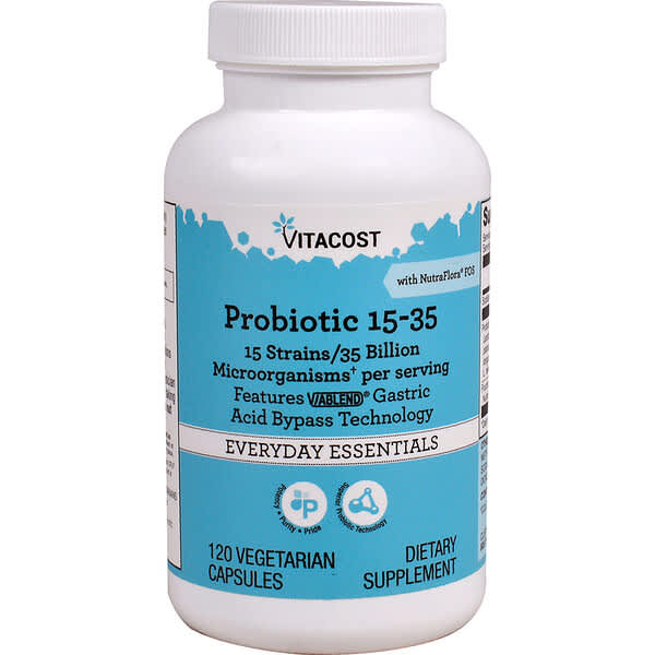 Vitacost, 프로바이오틱 15-35, NutraFlora® FOS 함유, 베지 캡슐 120정