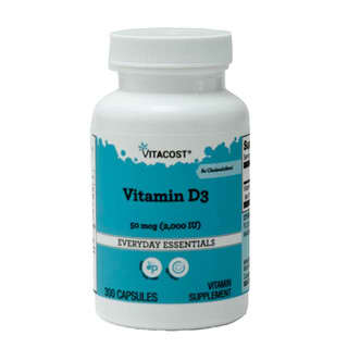 Vitacost, Vitamin D3 as Cholecalciferol, 50 mcg (2000 IU), 300 Capsules