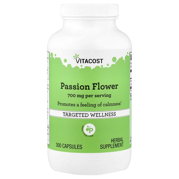 Vitacost, 시계꽃, 캡슐 300정(캡슐 1정당 350mg)