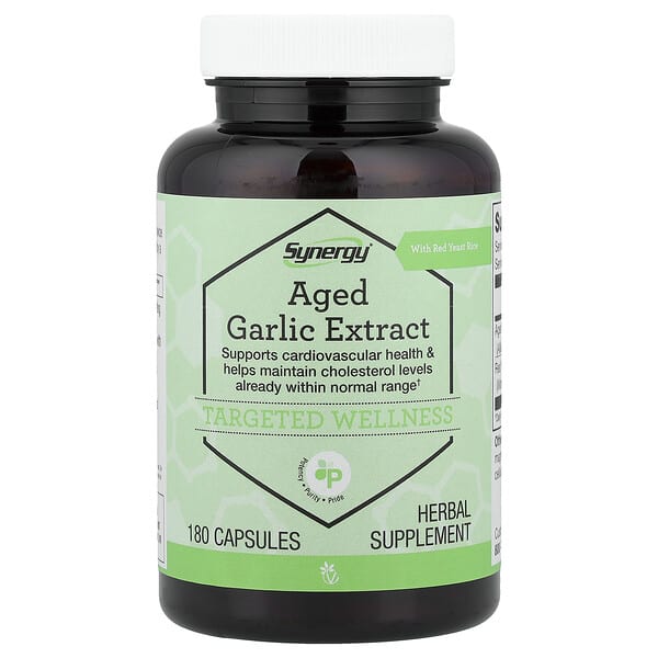 Vitacost, Synergy®, Aged Garlic Extract With Red Yeast Rice, 180 Capsules — product photo 1