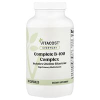 Vitacost, Complejo completo de vitaminas B-100 de uso diario, 300 cápsulas