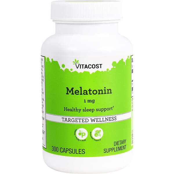 Vitacost, Melatonin, 1 mg, 300 Capsules — product photo 1