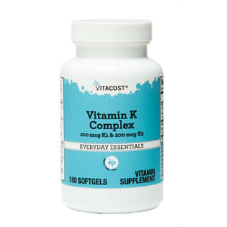 Vitacost, Vitamin K Complex K1 200 mcg & K2 200 mcg, 400 mcg, 180 Softgels