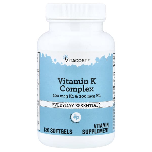 Vitacost, Complexe de vitamine K, 180 capsules à enveloppe molle