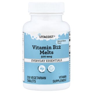 Vitacost, 비타민B12 Melts, 천연 체리, 500mcg, 베지 정제 250정