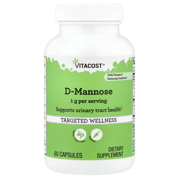 Vitacost, D-Mannose With Vitamin C Featuring CranForte®, 60 Capsules — product photo 1