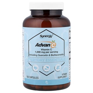 Vitacost, Synergy®, 퀘르세틴 및 바이오플라보노이드 함유 Advan-C®, 캡슐 180정
