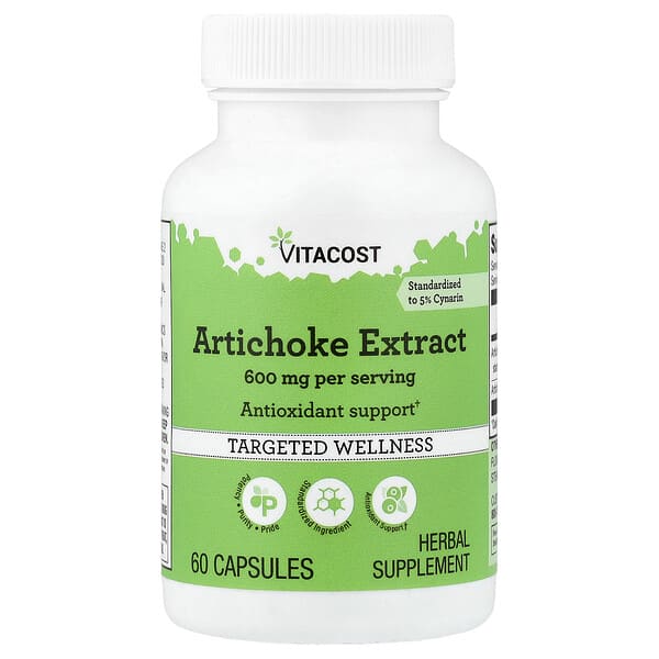 Vitacost, 아티초크 추출물, 캡슐 60정(캡슐 1정당 300mg)
