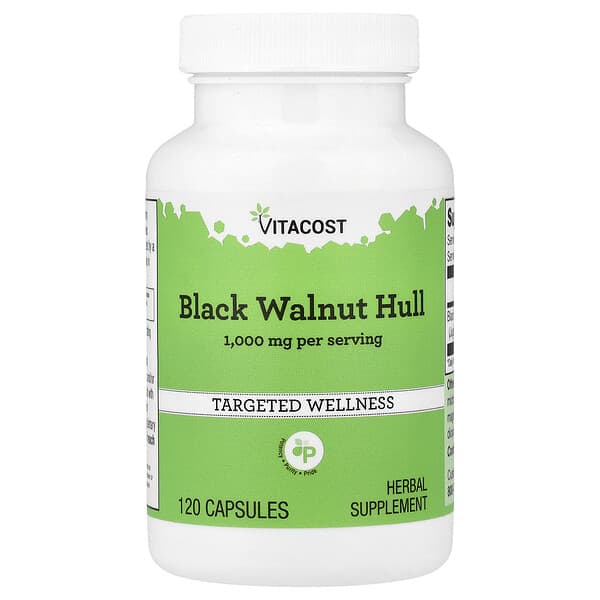 Vitacost, 흑호두 껍질, 캡슐 120정(캡슐 1정당 500mg)