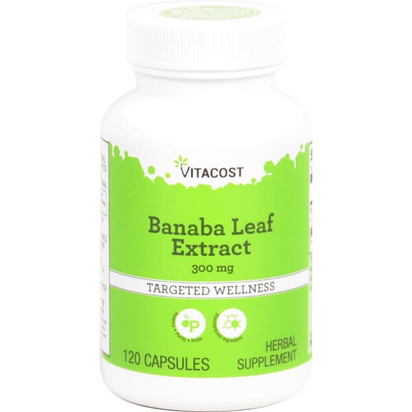 Vitacost, 바나바 잎추출물, 300mg, 캡슐 120정