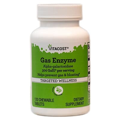Vitacost, Gas Enzyme, 120 Chewable Tablets (5 mg per Tablet)