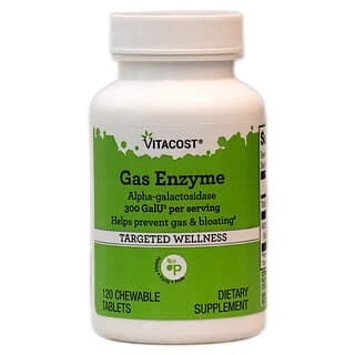 Vitacost, Gas Enzyme Alpha-galactosidase, 300 GalU per serving, 120 Chewable Tablets