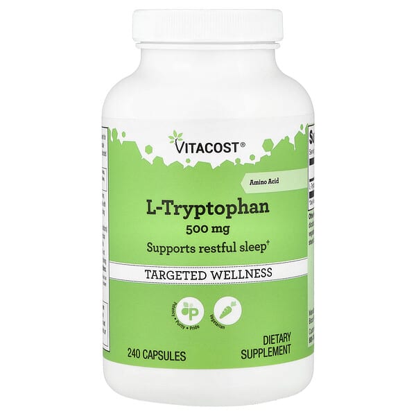 Vitacost, L-Tryptophan, 500 mg, 240 Capsules — product photo 1