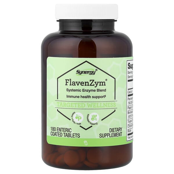 Vitacost, Synergy®, FlavenZym®, 180 Enteric Coated Tablets — product photo 1