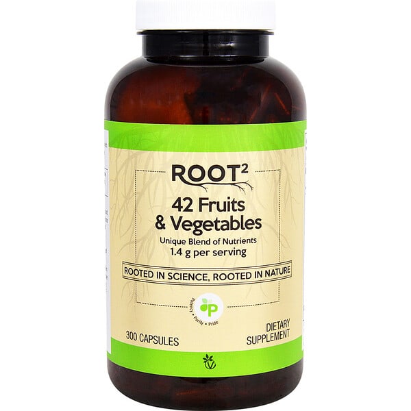 Vitacost, Root2®, 과일 & 채소 42종, 캡슐 300정