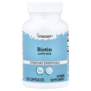 Vitacost, Biotin, 5,000 mcg, 120 Capsules