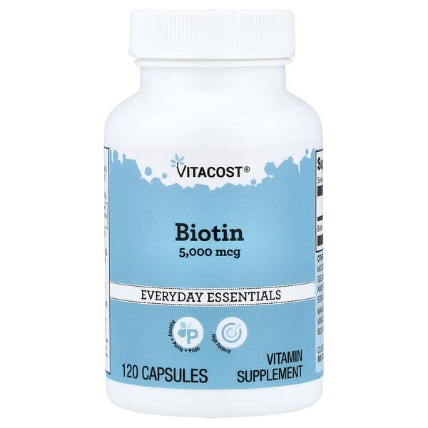 Vitacost, Biotin, 5,000 mcg, 120 Capsules — product photo 1