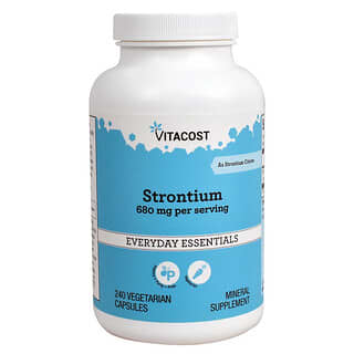Vitacost, Strontium, 680 mg per serving, 240 Vegetarian Capsules