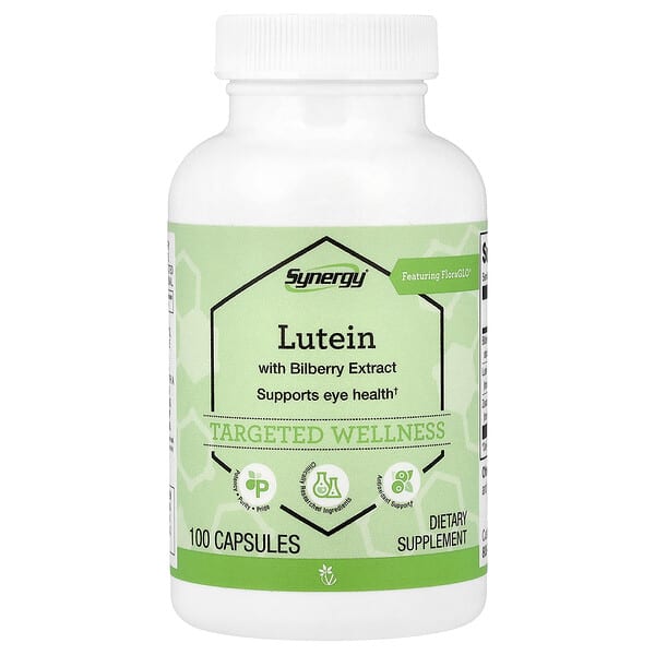 Vitacost, Synergy®, Lutein With Bilberry Extract Featuring FloraGLO®, 100 Capsules — product photo 1