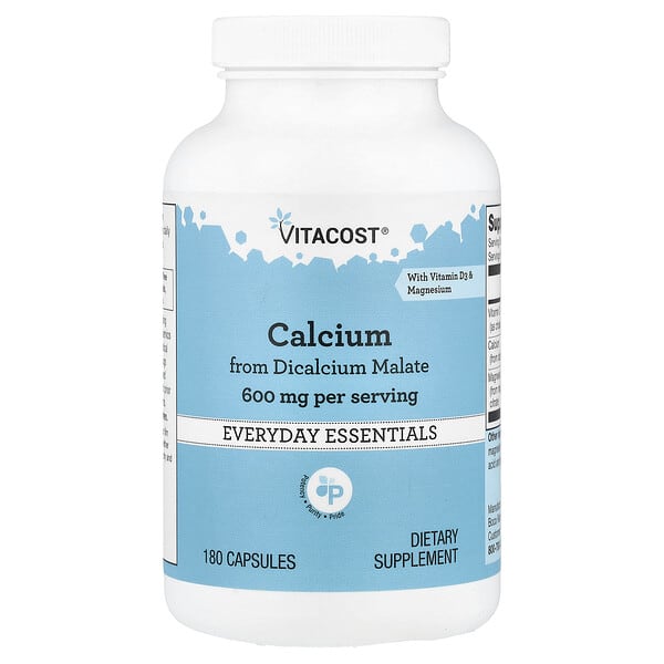 Vitacost, Everyday Essentials, Calcium With Vitamin D3 & Magnesium, 180 Capsules — product photo 1