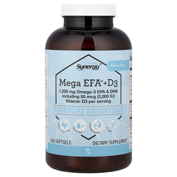 Vitacost, Synergy®, Mega EFA® + D3, 240 Softgels — product photo 1
