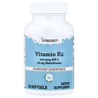 Vitacost, Vitamina K2, MK-7 com Nattokinase, 90 Cápsulas Softgel