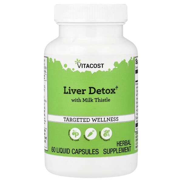 Vitacost, Liver Detox With Milk Thistle, 60 Liquid Capsules — product photo 1